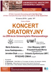Koncert oratoryjny na 200-lecie UW