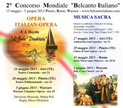 Belcanto Italiano 2013 w Warszawskiej Operze Kameralnej
