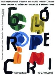 Międzynarodowy Festiwal i Kurs Muzyczny "Od Chopina do Góreckiego. Źródła i inspiracje" 2013