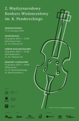 II Międzynarodowy Konkurs Wiolonczelowy im. Krzysztofa Pendereckiego 2013
